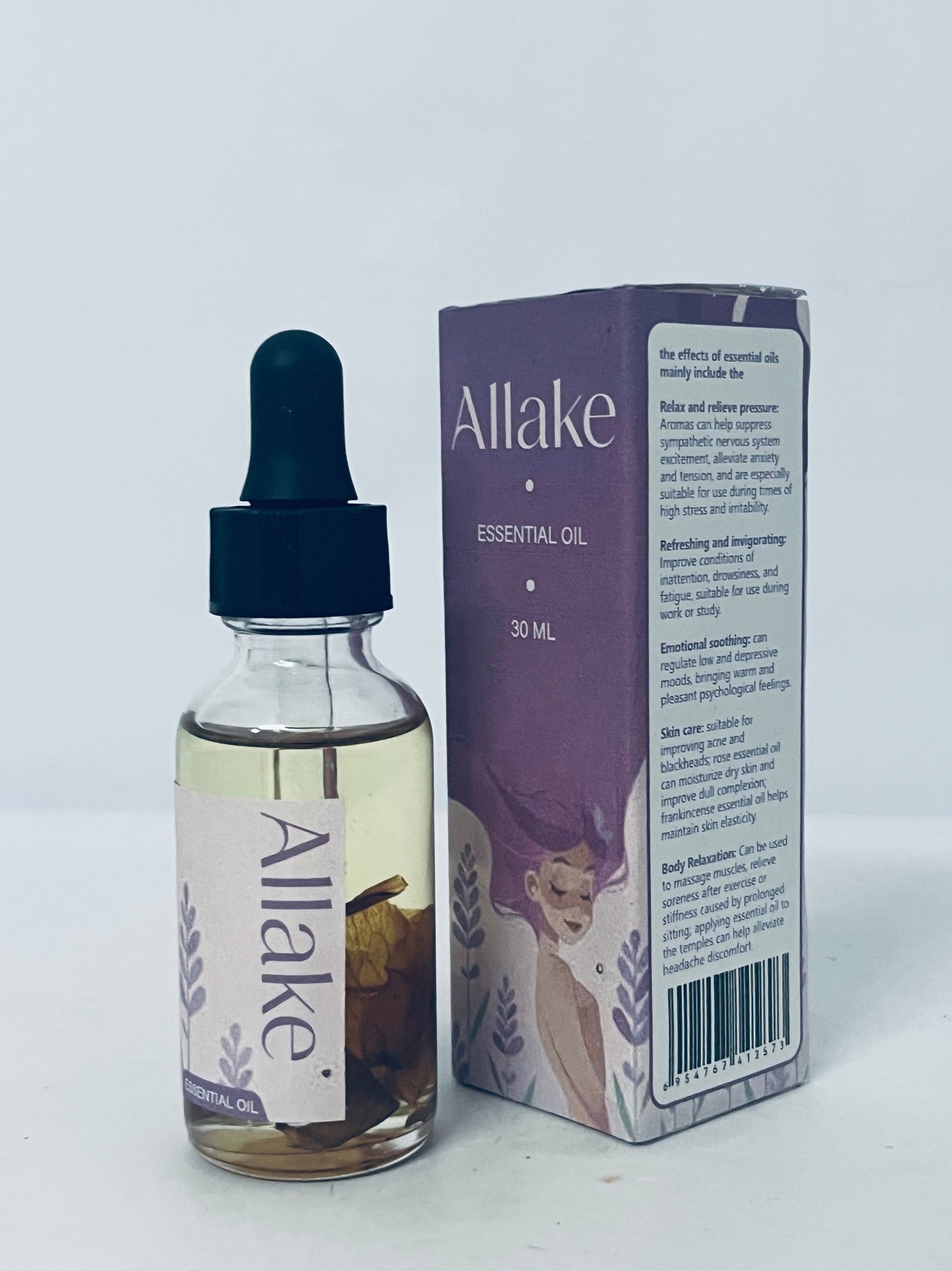 Allake Ethereal oils 30ml Pure Lavender & Sweet Almond Oil for Hair, Nails & Body Nourishing Body Oil After Shower Perfume Oil for Skin Volumizing Lavender Essential Oils for Women Organic Dry Body Oil.
