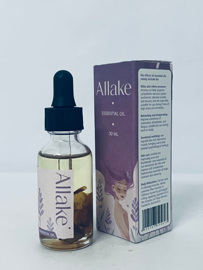 Allake Ethereal oils 30ml Pure Lavender & Sweet Almond Oil for Hair, Nails & Body Nourishing Body Oil After Shower Perfume Oil for Skin Volumizing Lavender Essential Oils for Women Organic Dry Body Oil.