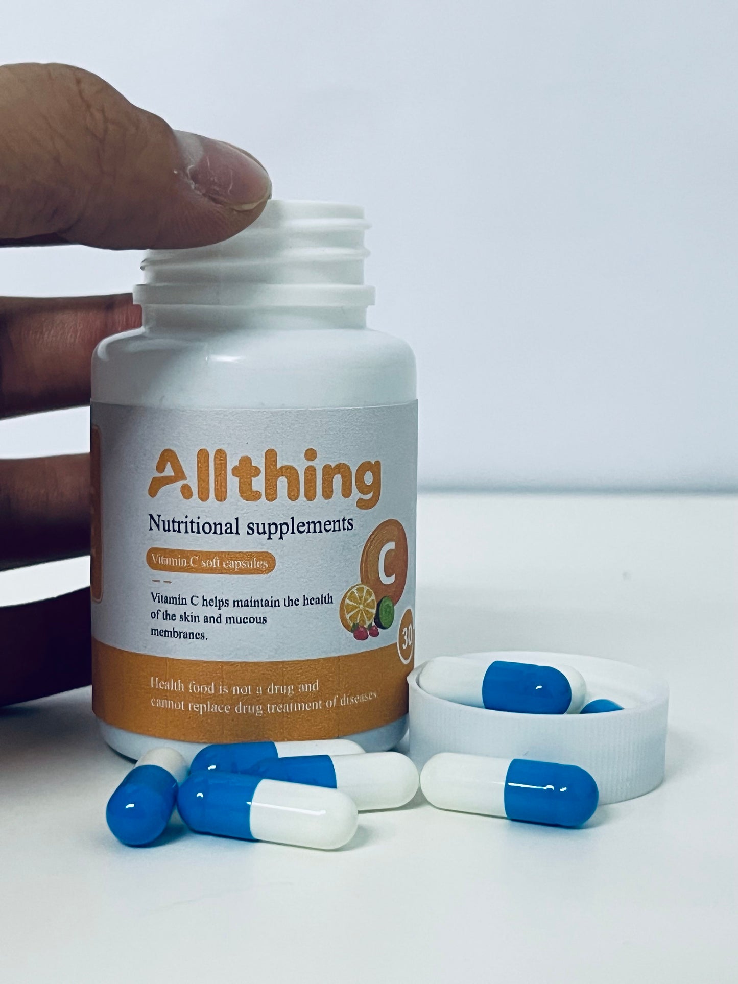 Allthing Vitamin C Soft Capsules, Maintain Skin and Mucous Membrane Health, Daily Nutritional Supplement