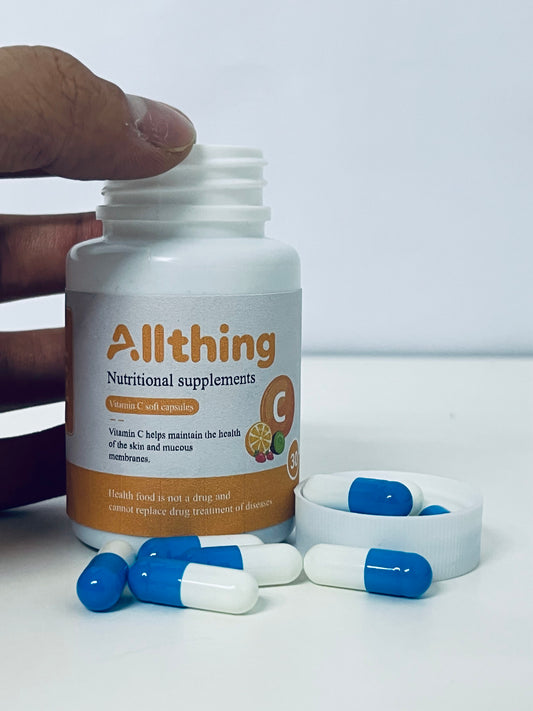 Allthing Vitamin C Soft Capsules, Maintain Skin and Mucous Membrane Health, Daily Nutritional Supplement