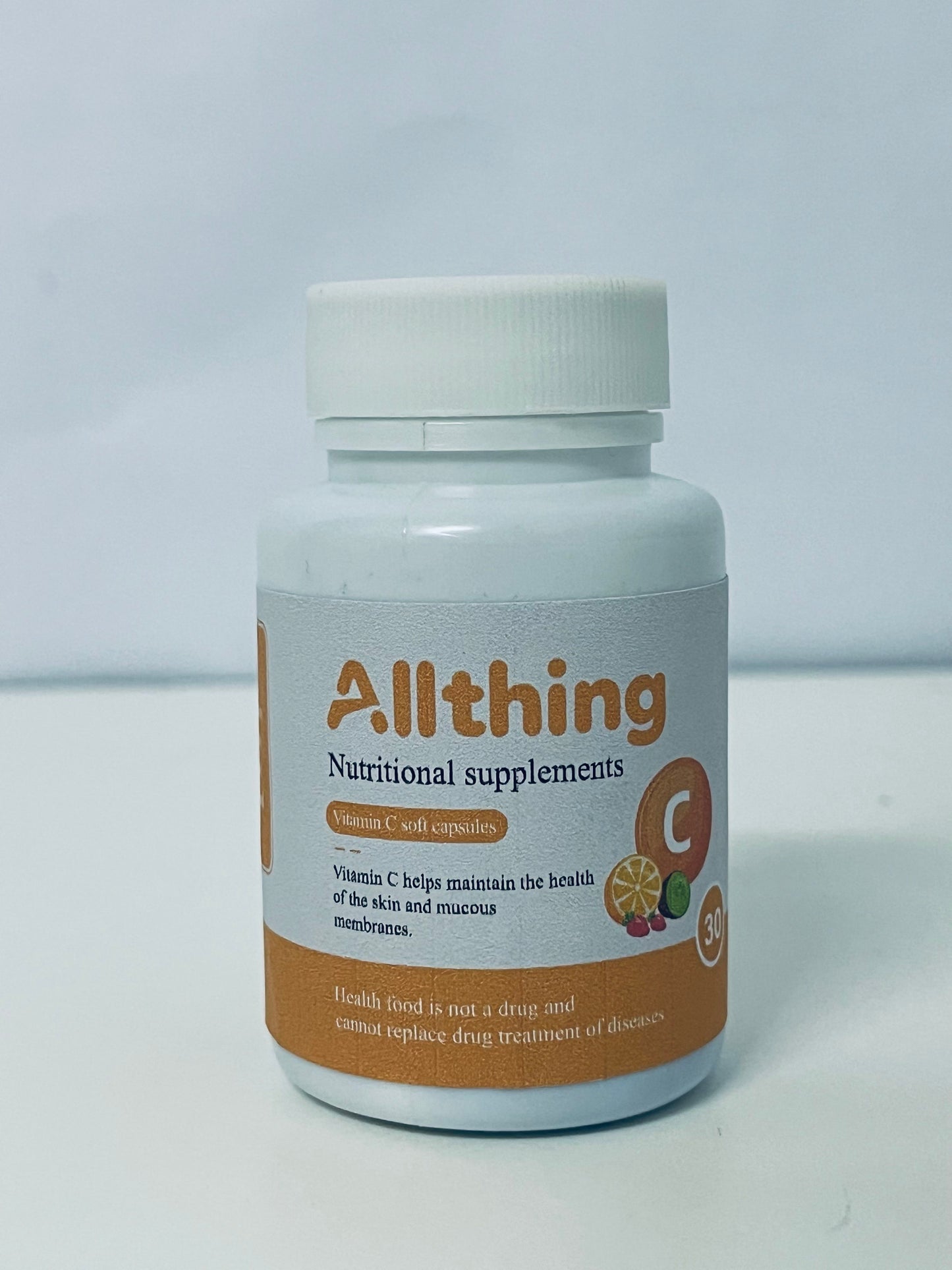 Allthing Vitamin C Soft Capsules, Maintain Skin and Mucous Membrane Health, Daily Nutritional Supplement