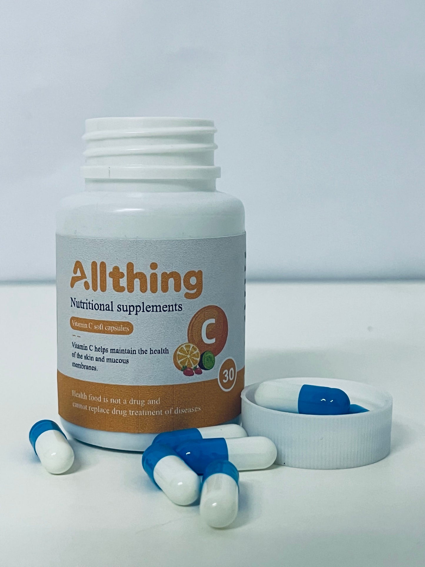Allthing Vitamin C Soft Capsules, Maintain Skin and Mucous Membrane Health, Daily Nutritional Supplement