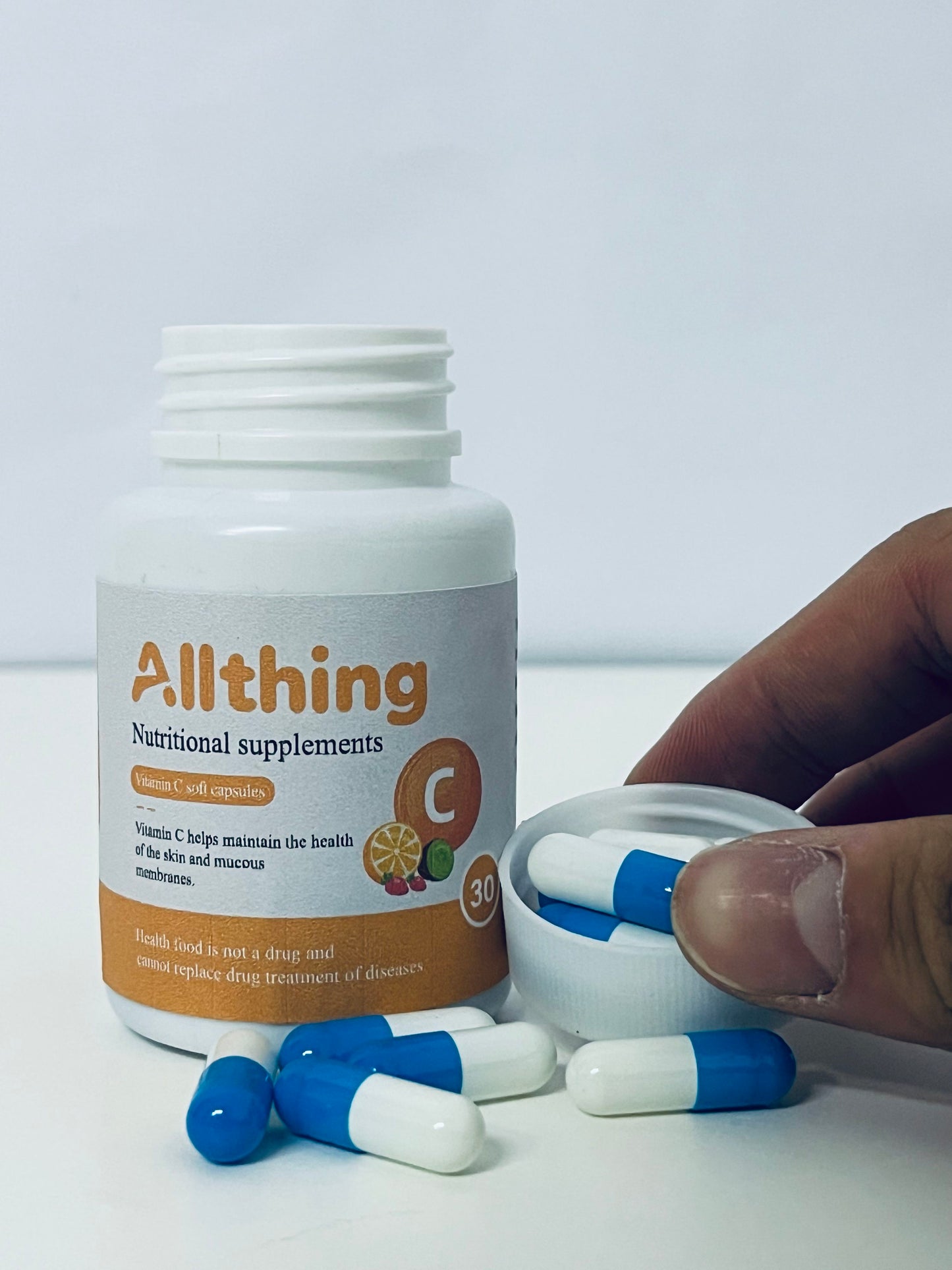 Allthing Vitamin C Soft Capsules, Maintain Skin and Mucous Membrane Health, Daily Nutritional Supplement