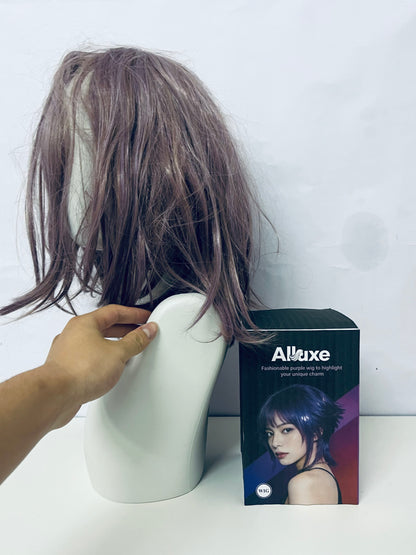 【Alluxe Fashion Purple Wig】—— Unique Charm Enhancing Hairstyle Accessory
