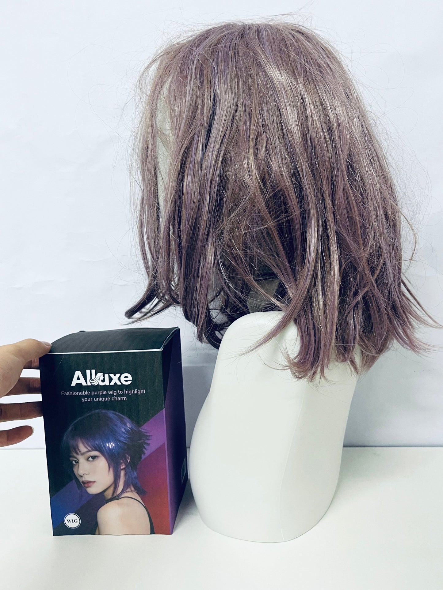 【Alluxe Fashion Purple Wig】—— Unique Charm Enhancing Hairstyle Accessory