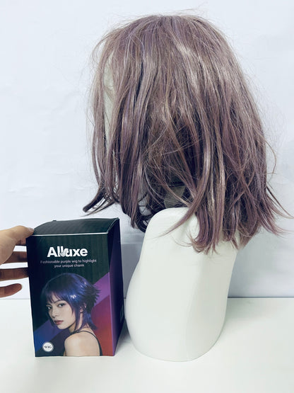 【Alluxe Fashion Purple Wig】—— Unique Charm Enhancing Hairstyle Accessory