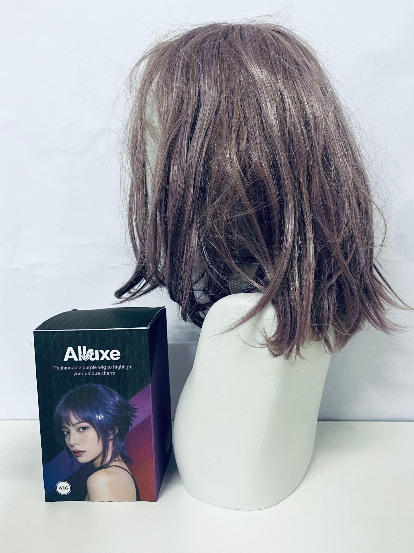 【Alluxe Fashion Purple Wig】—— Unique Charm Enhancing Hairstyle Accessory