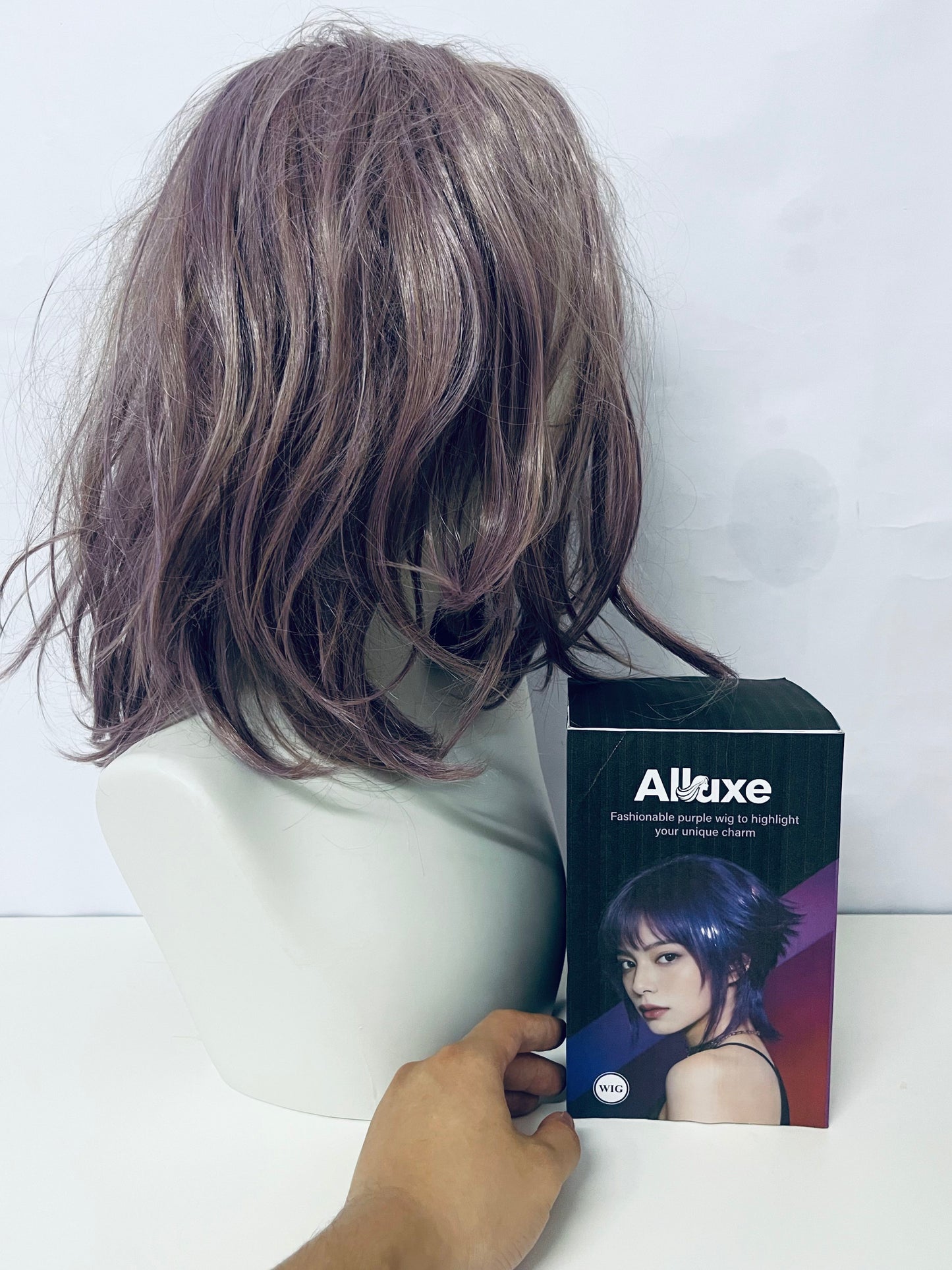 【Alluxe Fashion Purple Wig】—— Unique Charm Enhancing Hairstyle Accessory