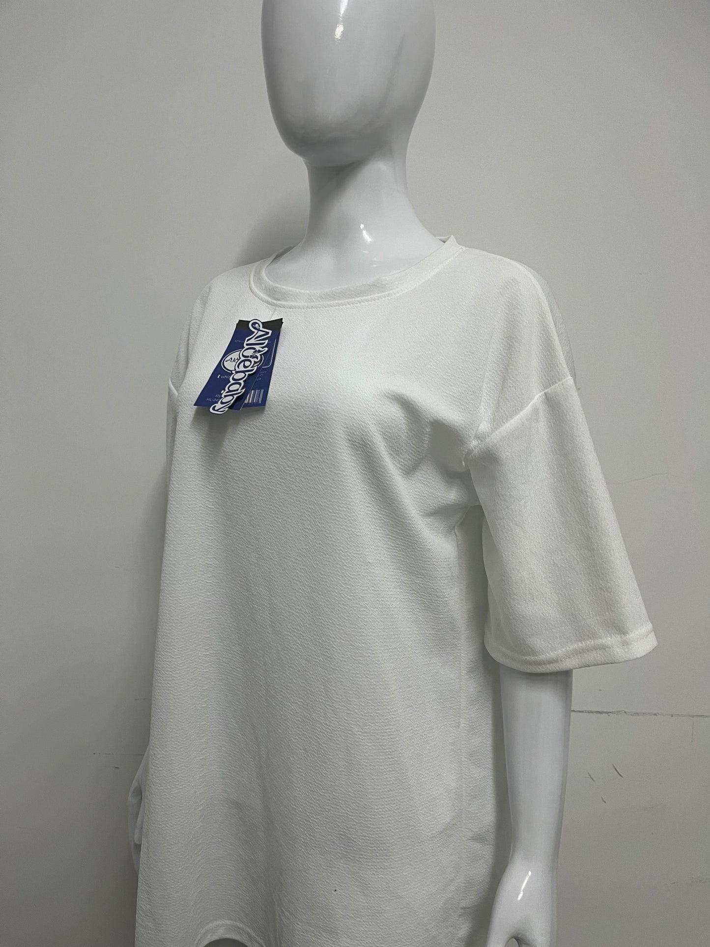 [Aloebaby Tee-shirts]-Minimalist Solid Color Crew Neck T-Shirt - Versatile Casual Basic