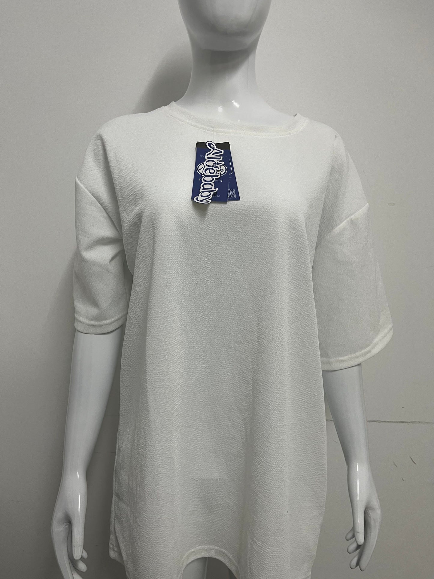 [Aloebaby Tee-shirts]-Minimalist Solid Color Crew Neck T-Shirt - Versatile Casual Basic
