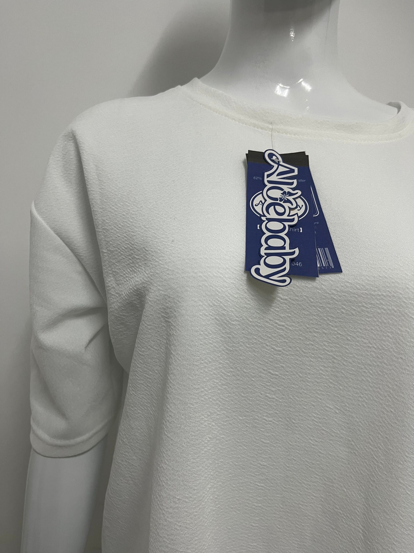 [Aloebaby Tee-shirts]-Minimalist Solid Color Crew Neck T-Shirt - Versatile Casual Basic