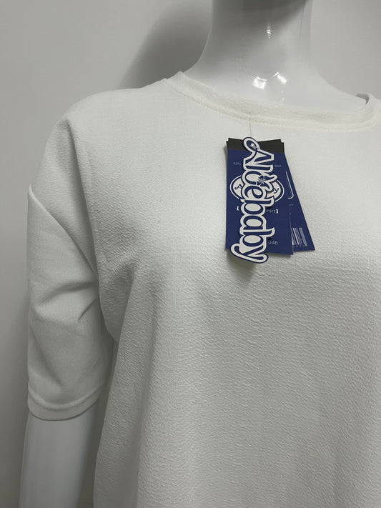 [Aloebaby Tee-shirts]-Minimalist Solid Color Crew Neck T-Shirt - Versatile Casual Basic