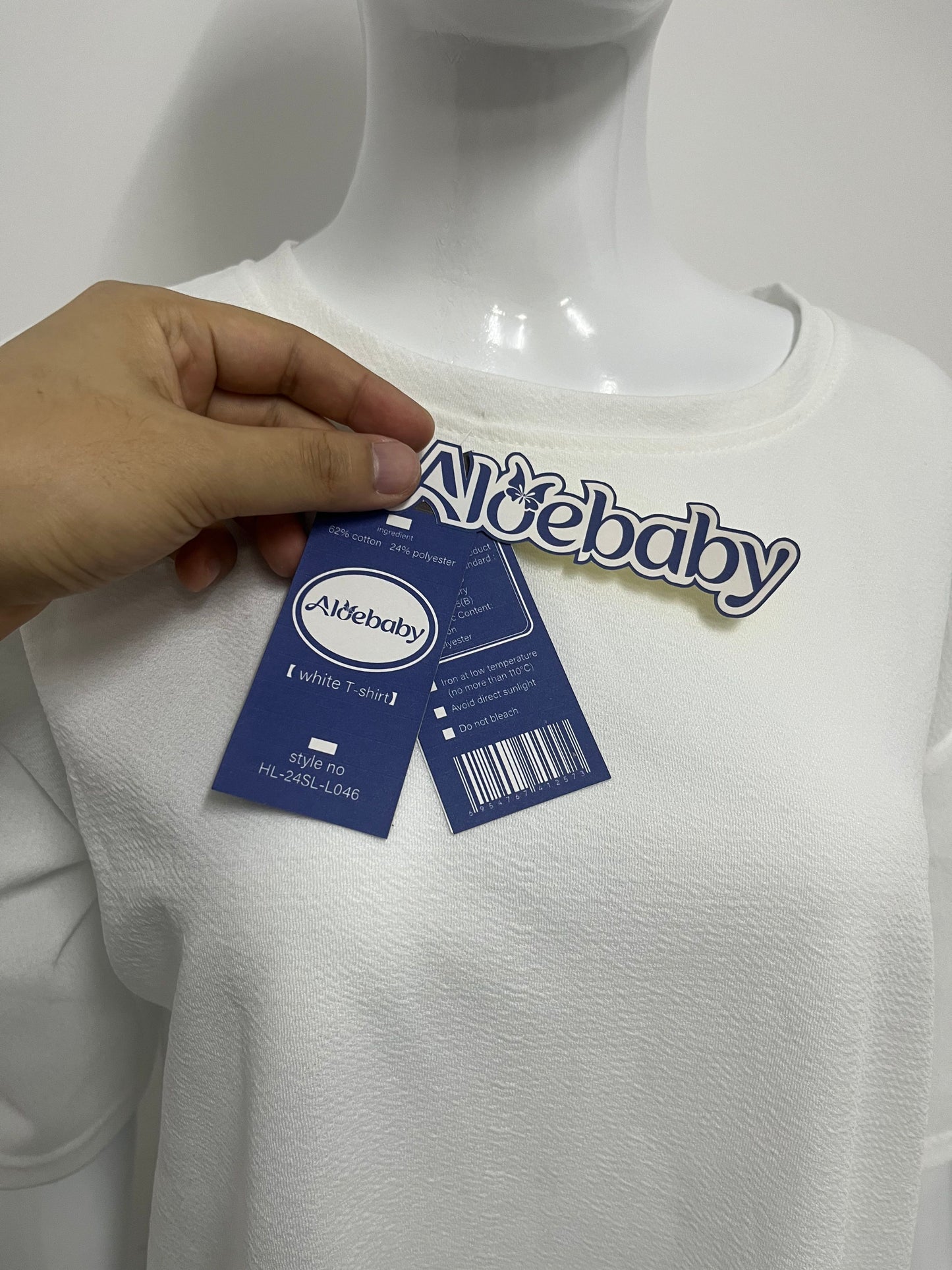 [Aloebaby Tee-shirts]-Minimalist Solid Color Crew Neck T-Shirt - Versatile Casual Basic