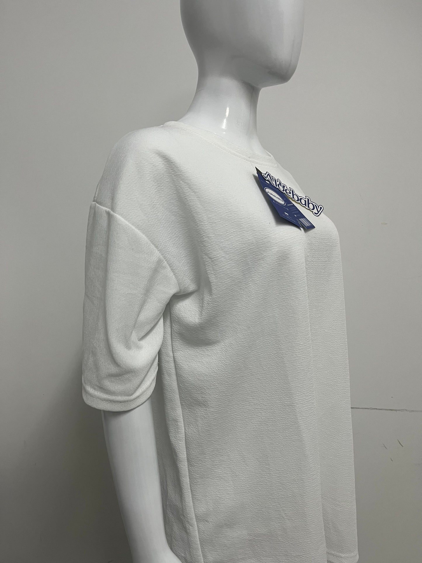 [Aloebaby Tee-shirts]-Minimalist Solid Color Crew Neck T-Shirt - Versatile Casual Basic