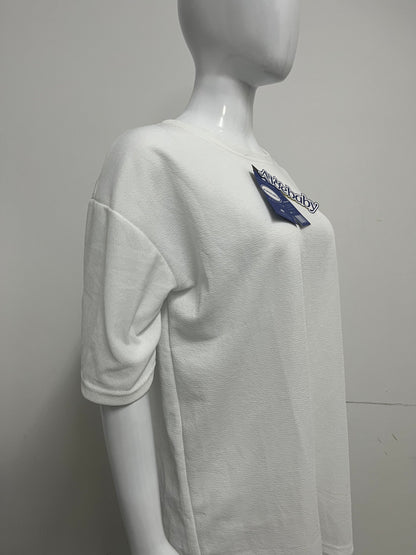 [Aloebaby Tee-shirts]-Minimalist Solid Color Crew Neck T-Shirt - Versatile Casual Basic