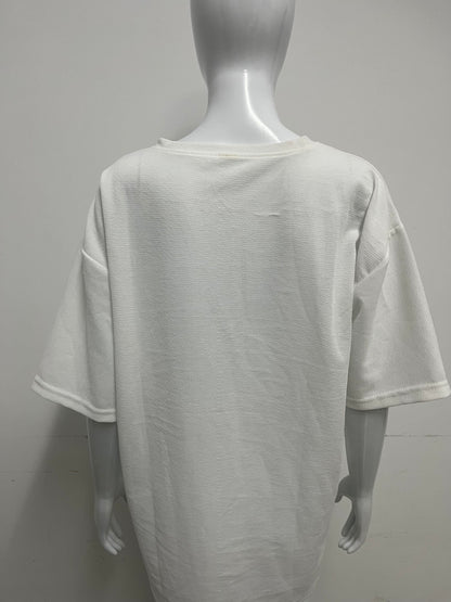 [Aloebaby Tee-shirts]-Minimalist Solid Color Crew Neck T-Shirt - Versatile Casual Basic