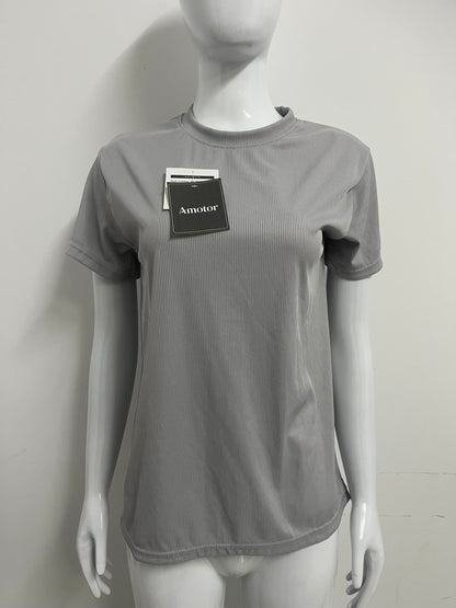【Amotor Ribbed T-shirt】—— Versatile Essential for Daily Comfort & Style
