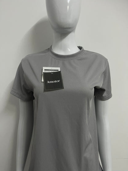 【Amotor Ribbed T-shirt】—— Versatile Essential for Daily Comfort & Style