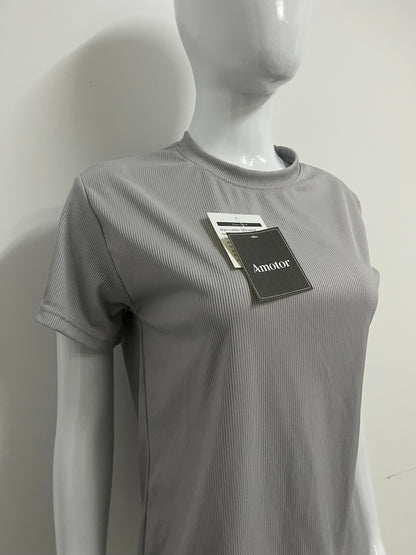【Amotor Ribbed T-shirt】—— Versatile Essential for Daily Comfort & Style