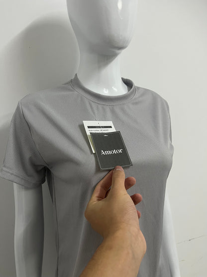 【Amotor Ribbed T-shirt】—— Versatile Essential for Daily Comfort & Style