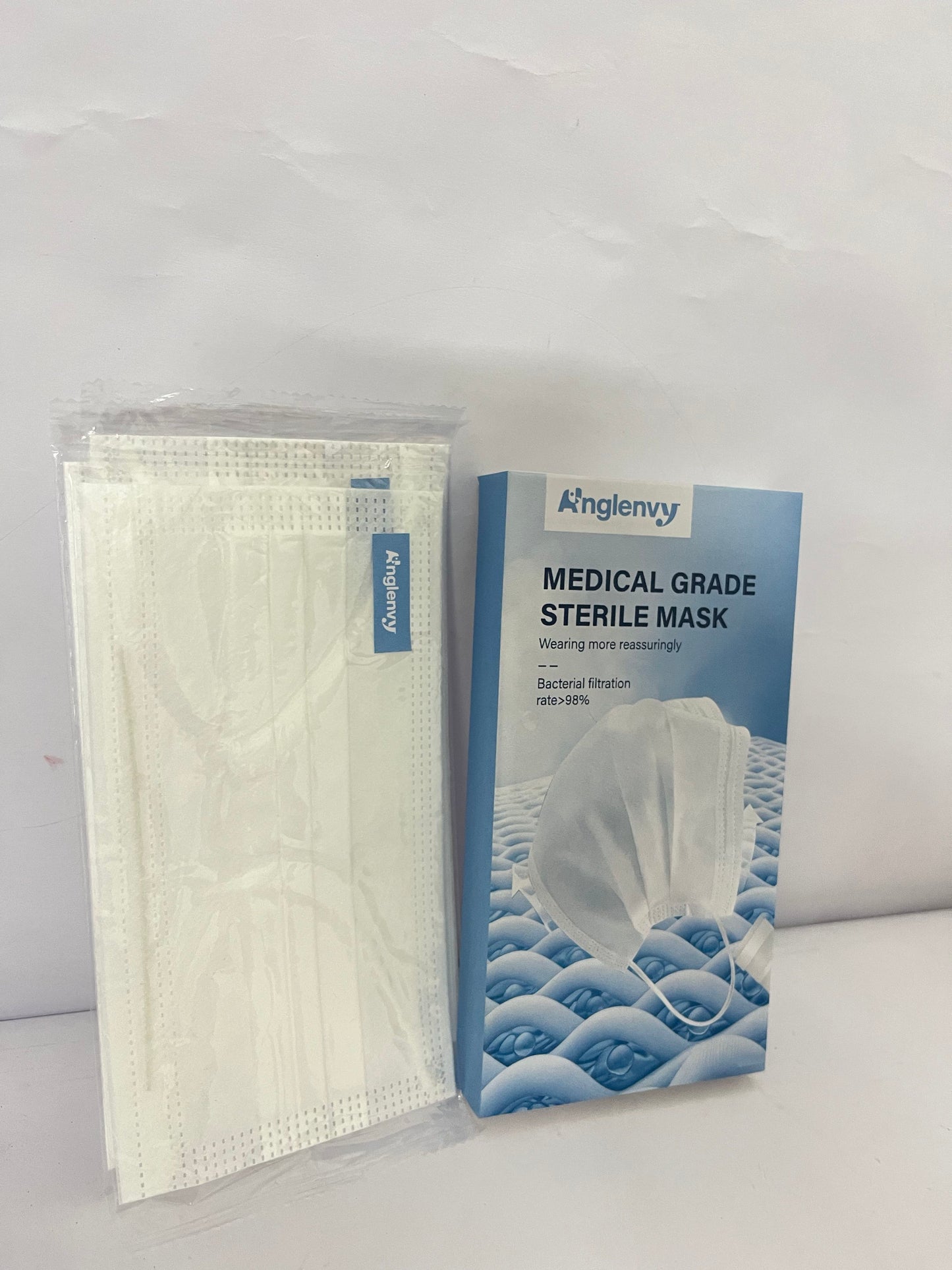 Anglenvy Medical Grade Sterile Mask | Bacterial Filtration Rate >98% | Safe & Comfortable Protection