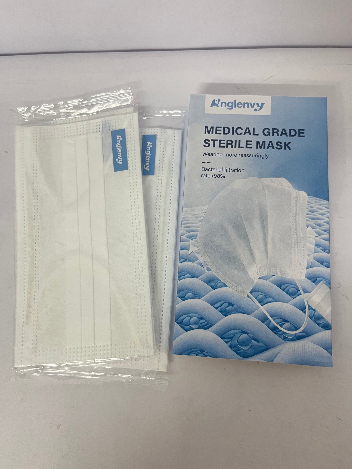 Anglenvy Medical Grade Sterile Mask | Bacterial Filtration Rate >98% | Safe & Comfortable Protection