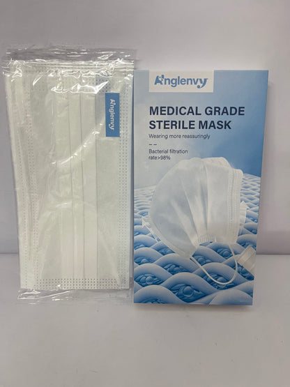 Anglenvy Medical Grade Sterile Mask | Bacterial Filtration Rate >98% | Safe & Comfortable Protection