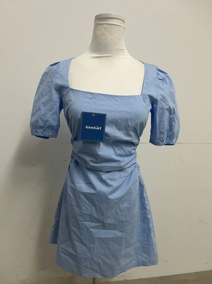 【AnonGirl Dresses】—— Elegant & Casual Light Blue Cotton Mini Dress for Daily Wear