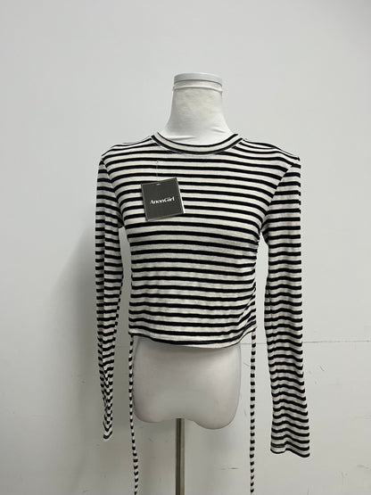【AnonGirl Cropped Striped Tops】—— Stylish & Comfortable Cotton Top for Daily Casual Wear