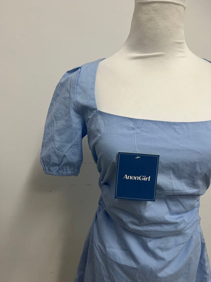 【AnonGirl Dresses】—— Elegant & Casual Light Blue Cotton Mini Dress for Daily Wear