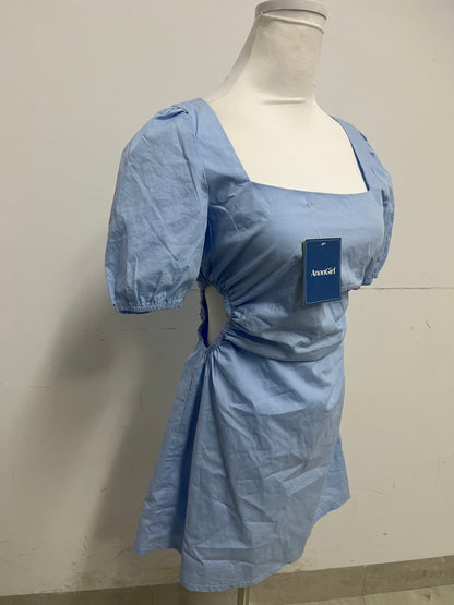 【AnonGirl Dresses】—— Elegant & Casual Light Blue Cotton Mini Dress for Daily Wear