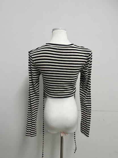 【AnonGirl Cropped Striped Tops】—— Stylish & Comfortable Cotton Top for Daily Casual Wear