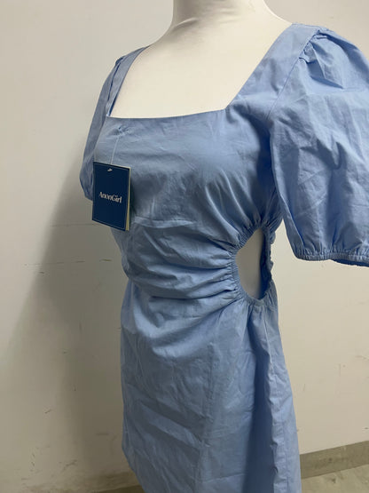 【AnonGirl Dresses】—— Elegant & Casual Light Blue Cotton Mini Dress for Daily Wear