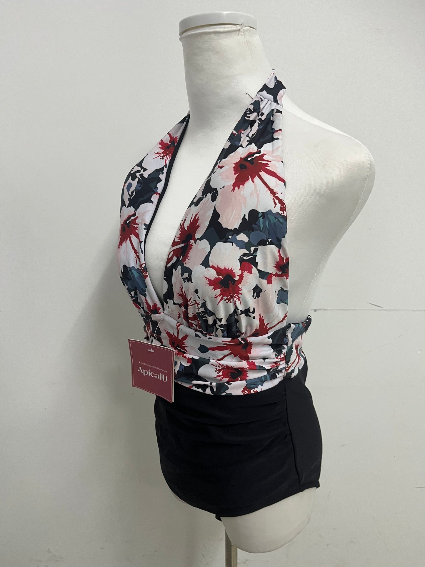 ApicalU Floral Swim suits- Halter Neck One-Piece with Retro Vibes