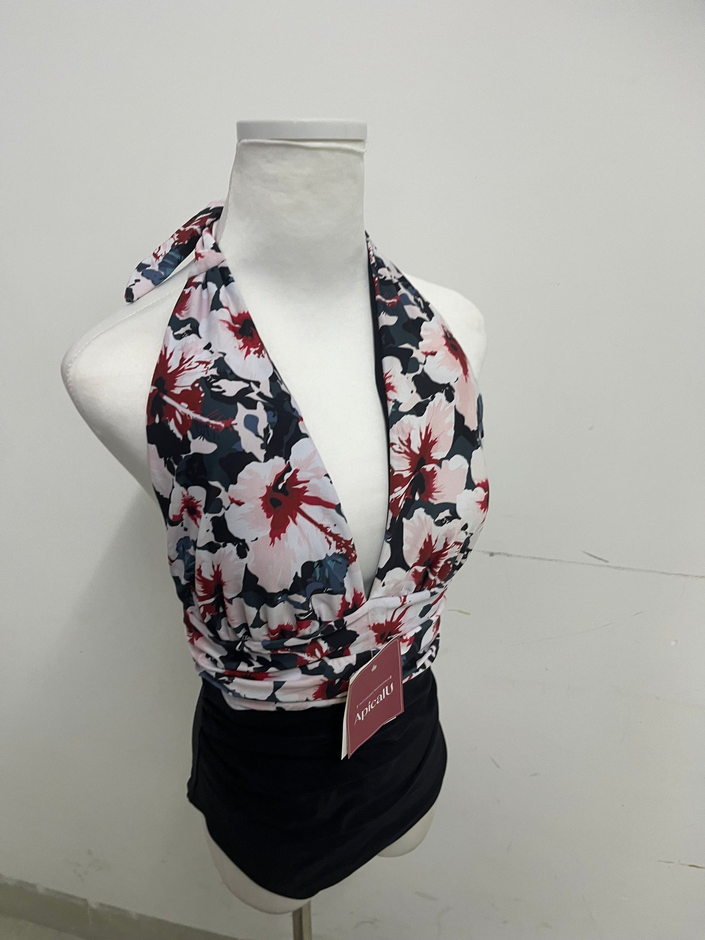 ApicalU Floral Swim suits- Halter Neck One-Piece with Retro Vibes
