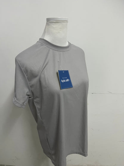 ApicalU Gray T-Shirt - Ribbed Texture for Casual & Layered Style