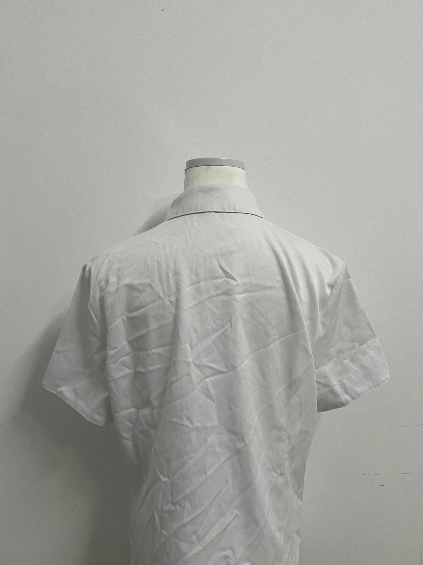 Areluck Women's Short Sleeve White Dress Shirt, Business Casual Formal Work Shirt, Comfortable Breathable Easy-Care Blouse