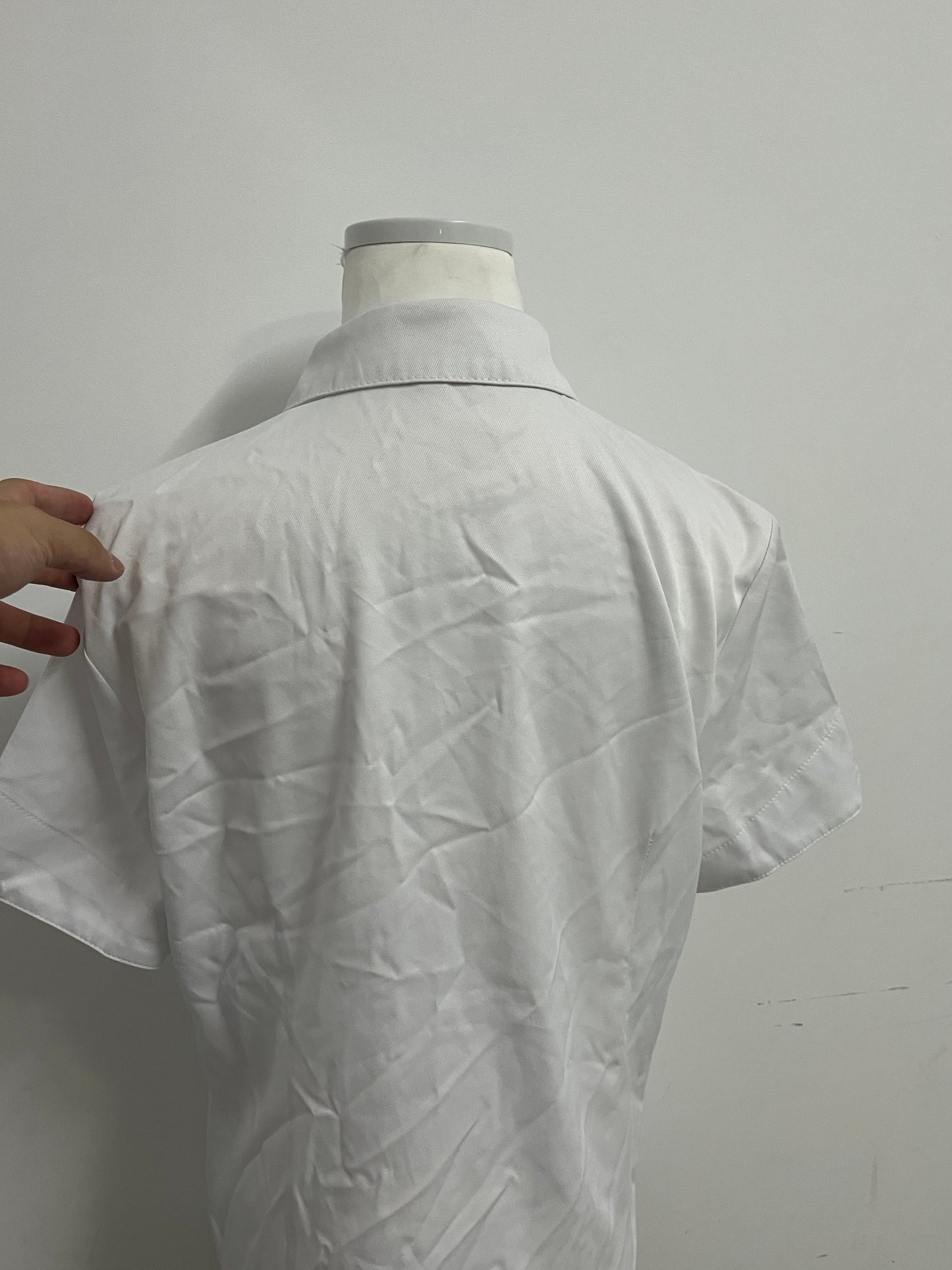 Areluck Women's Short Sleeve White Dress Shirt, Business Casual Formal Work Shirt, Comfortable Breathable Easy-Care Blouse