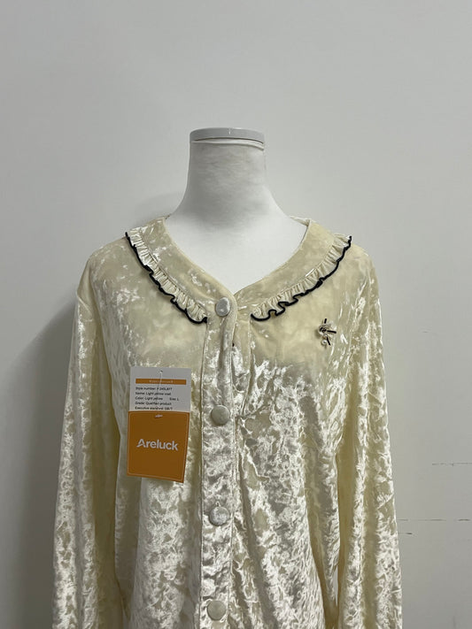 Areluck Velvet French Retro Pajama Top - Create a Light Luxury Home Ritual for You