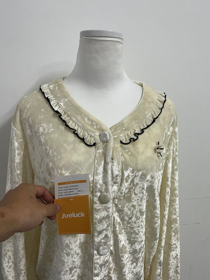 Areluck Velvet French Retro Pajama Top - Create a Light Luxury Home Ritual for You