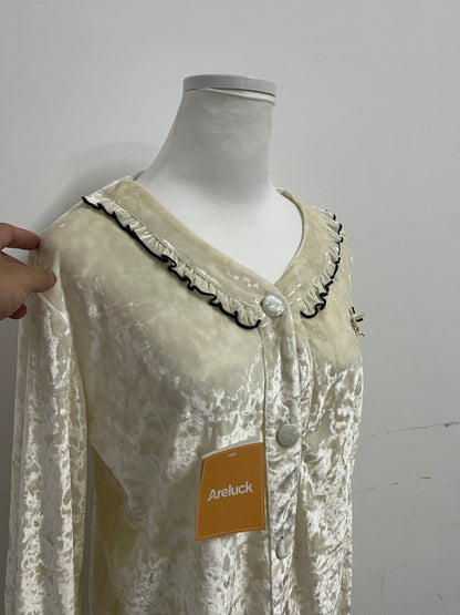 Areluck Velvet French Retro Pajama Top - Create a Light Luxury Home Ritual for You
