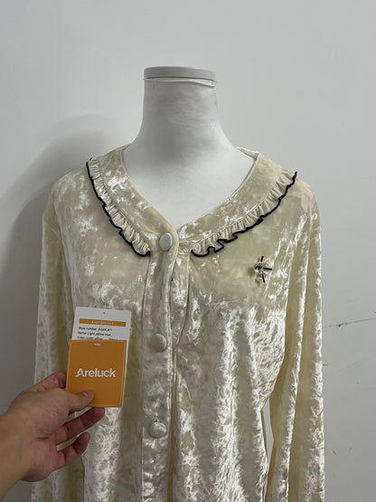 Areluck Velvet French Retro Pajama Top - Create a Light Luxury Home Ritual for You