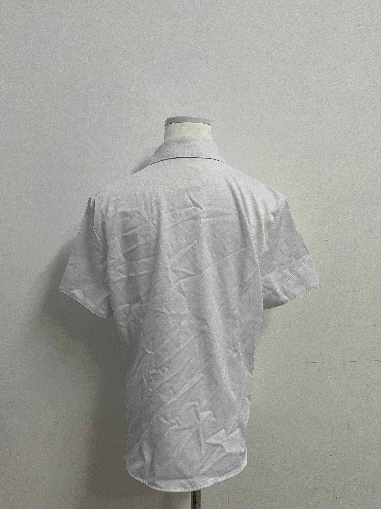 Areluck Women's Short Sleeve White Dress Shirt, Business Casual Formal Work Shirt, Comfortable Breathable Easy-Care Blouse