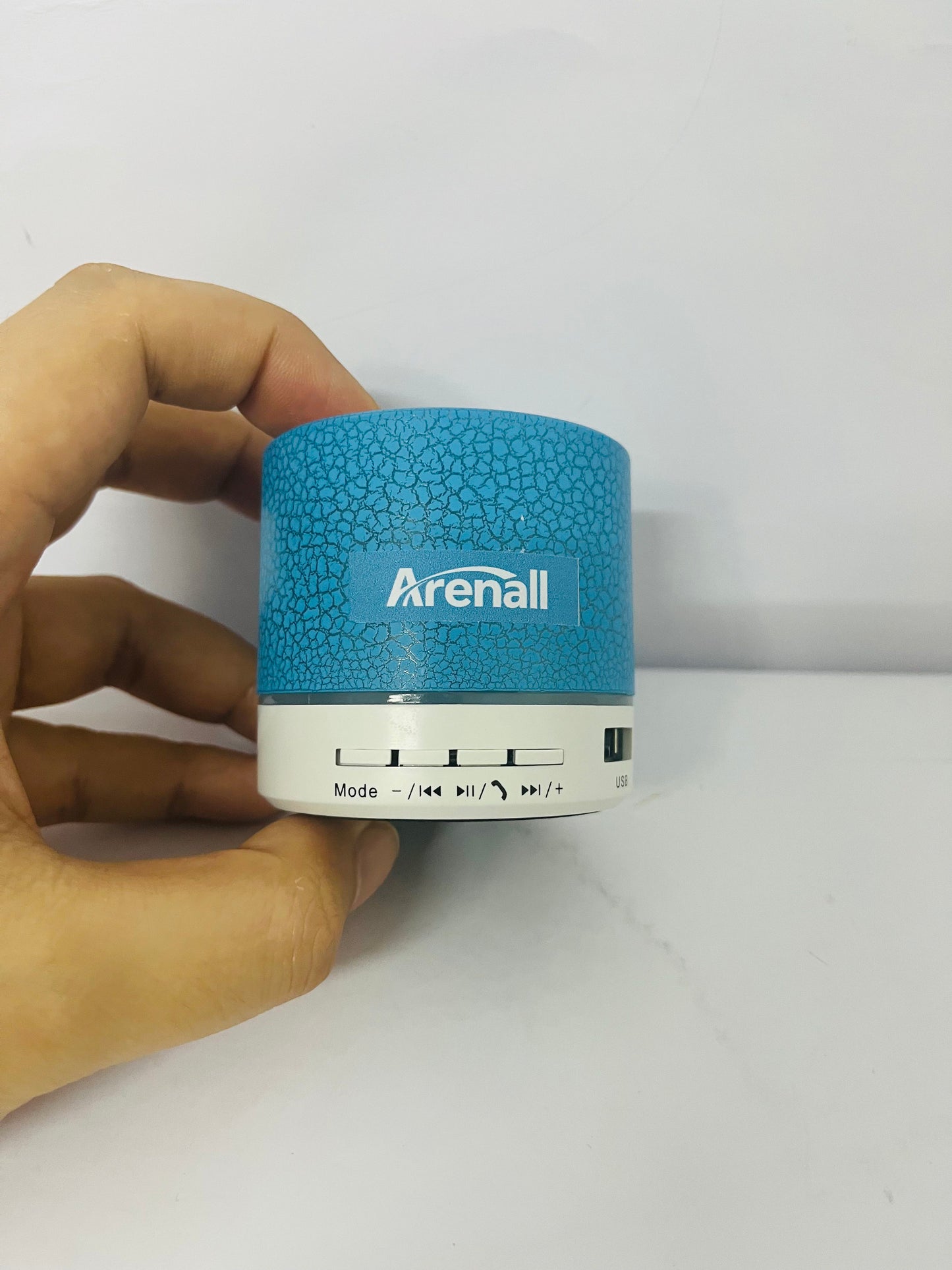 Arenall Portable Mini Speaker, Super Bass Stereo Rechargeable Speaker with LED Lights