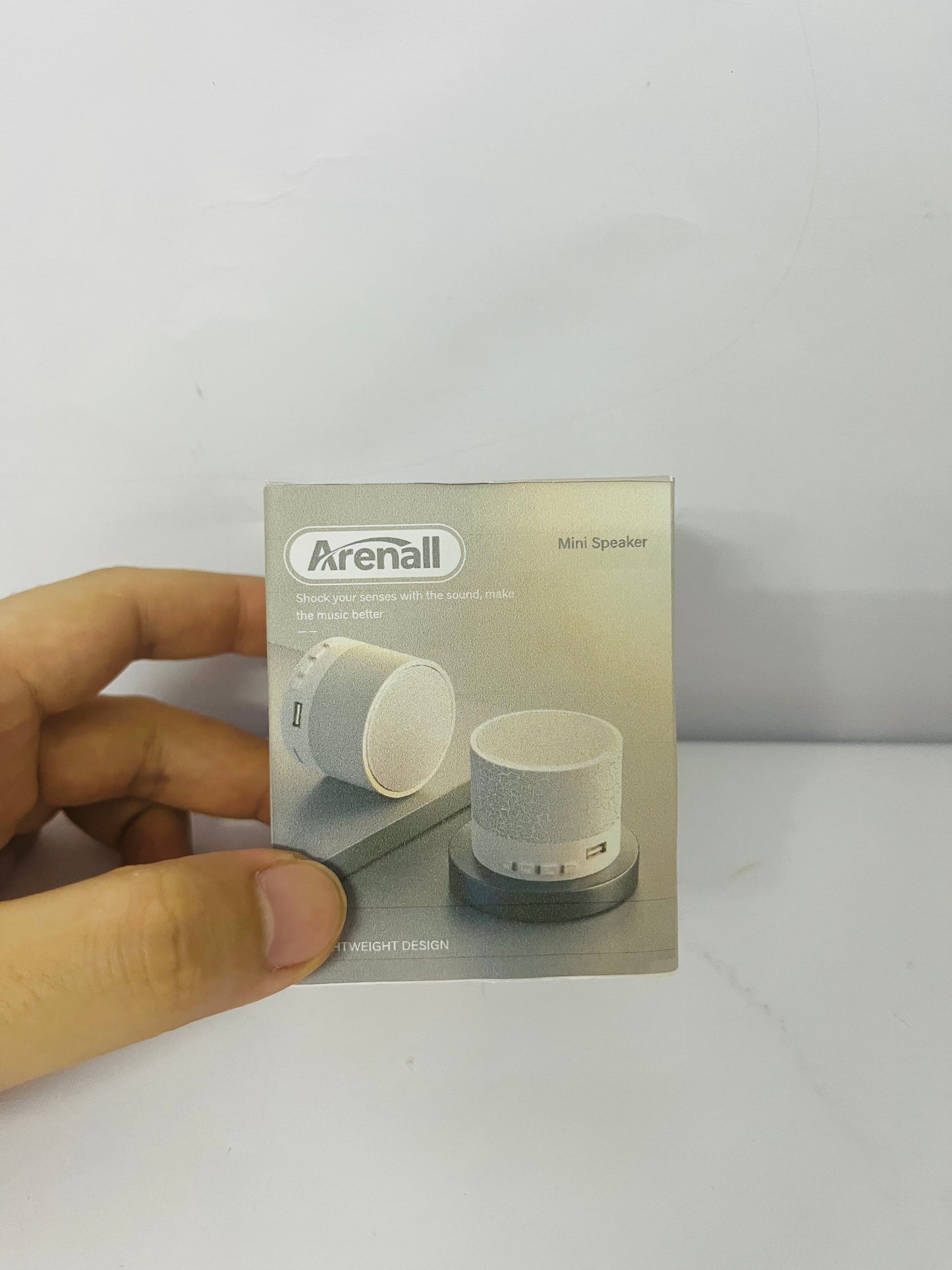 Arenall Portable Mini Speaker, Super Bass Stereo Rechargeable Speaker with LED Lights