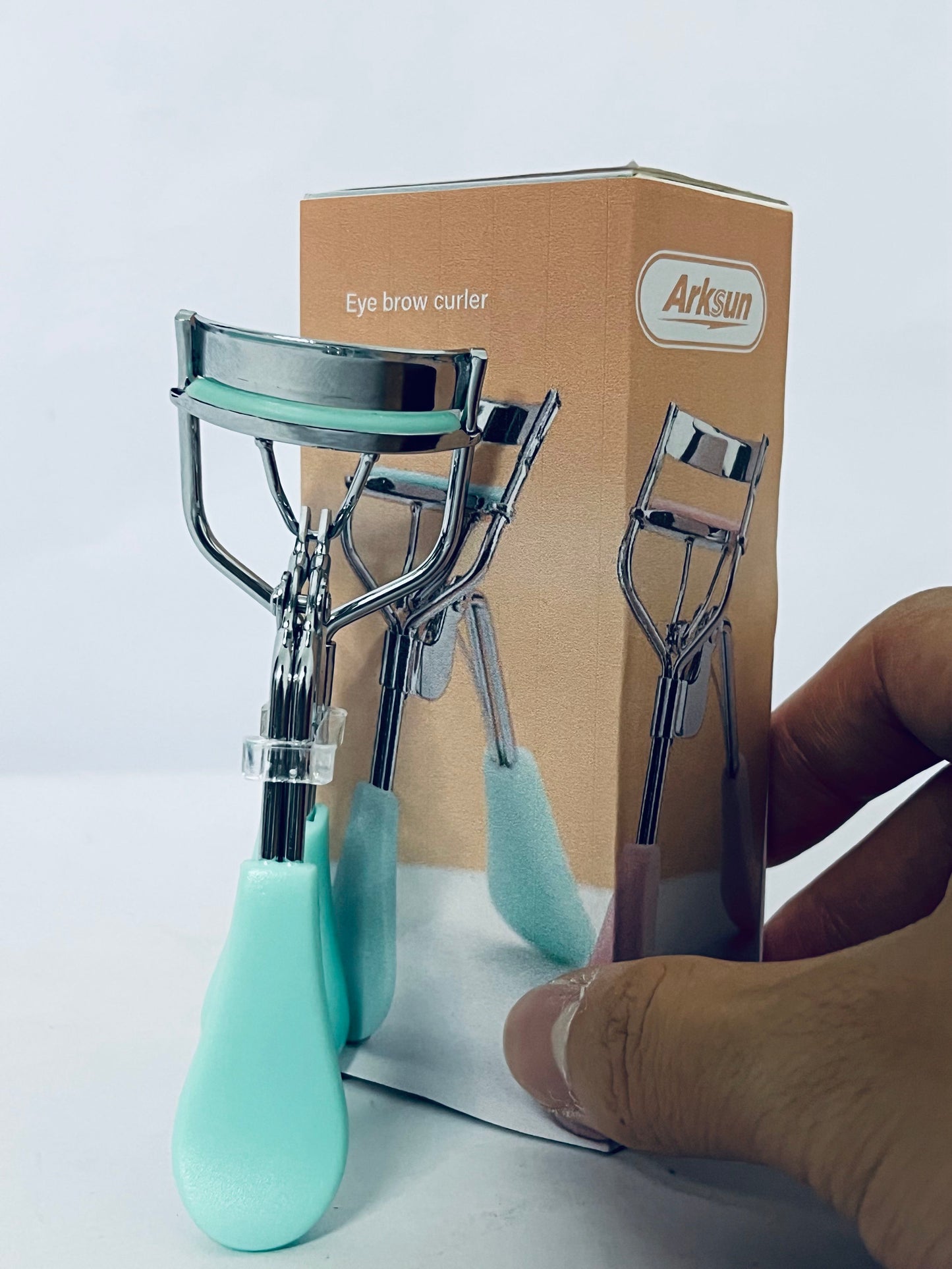 Arksun Eyelash Curler with Mint Green Handle - Professional Lash Curling Tool for Natural, Long-Lasting Curls