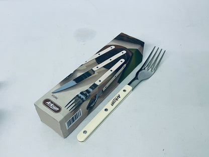 Arksun Premium Stainless Steel Dinner Fork with Cream Riveted Handle - Rust-Resistant, Dishwasher-Safe Flatware for Elevated Dining & Gifting