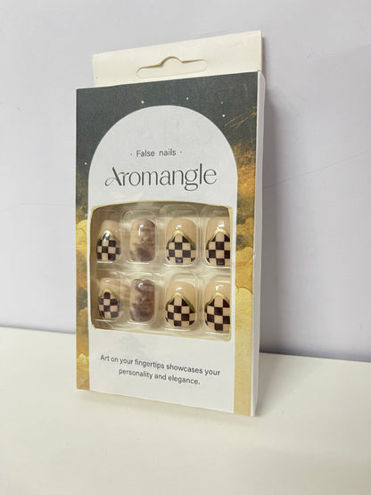Aromangle Easy-Apply False Nails (Short-Medium Square-Oval)