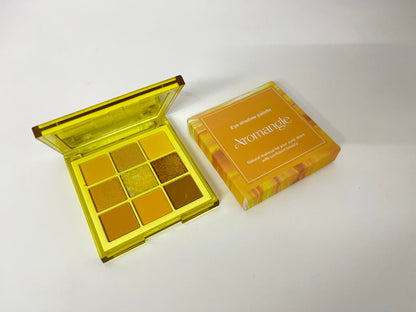 Aromangle 9-Color Yellow-Gold Eyeshadow Palette (Matte/Shimmer/Glitter)