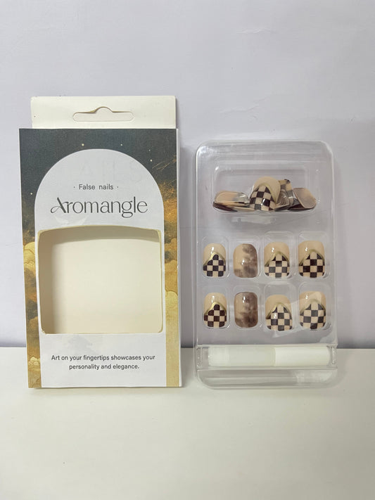 Aromangle Easy-Apply False Nails (Short-Medium Square-Oval)